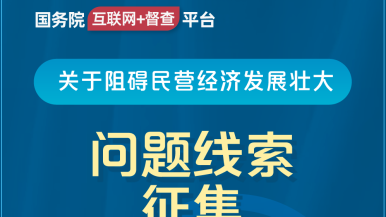 韩国美女操BB视频国务院“互联网+督查”平台公开征集阻碍民营经济发展壮大问题线索